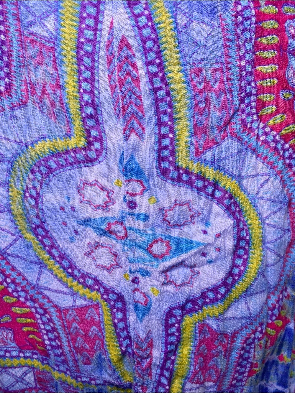 Greater Good | Pink & Purple Boho Print Crinkle Tunic Top - Picture 14 of 14